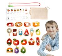 Juguetes para Enhebrar para Niños Pequeños: Juguetes Educativos con Cuentas, Juego De Actividades De Clasificación | Accesorios De Desarrollo De Aprendizaje De Madera para Niños, Niñas De Años Má