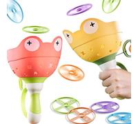 Juguetes para exteriores para niños a partir de 4, 5, 6, 7, 8, juguete de jardín para niños a partir de 4-8 años, 2 paquetes y 24 discos de platillo volador lanzador de hélices, regalo para el día de