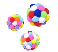 Juguetes para gatos, 3 unidades, bolas de gato con campana, multicolor para mascotas, bolas de peluche para gatos, gatitos, juegos, masticar, juguete para masticar, juguete interactivo para gatos