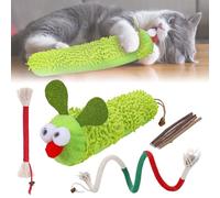 Juguetes Para Gatos con 1 Juguete de Oruga 2 Cuerdas para La Dentición y 5 Palitos de Hierba Gatera, Juguetes Interactivos para Gatos Contienen Catnip, Juguete Interactivo Gato para Cansarlos
