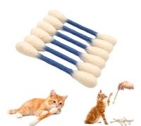 Juguetes para gatos con forma de bastoncillo de algodón y hierba gatera | Palos interactivos de fieltro para patear | Ideal para interiores, ansiedad y digestión | Palo dental duradero (Azul)