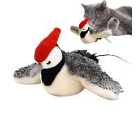 Juguetes para gatos con forma de pájaro que aletea,Pájaro de juguete para gato con aleteo | Juguete eléctrico para gatitos y pájaros con alas batientes | Recargable, pájaro carpintero de felpa con son