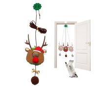 Juguetes para gatos con puerta para gatos de interior Catscatnip,Juguetes navideños para gatos para gatos de interior | Juguetes de plumas retráctiles con hierba gatera - Juguete interactivo 2M cuerda