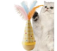 Juguetes para Gatos de Interior,Juego de Enriquecimiento para Mascotas de Madera,Juguete Tambaleante para Gatos Domésticos - Para Mascotas que Lamen y Golpean, Animales Pequeños, Navidad, Alfeizar, Do
