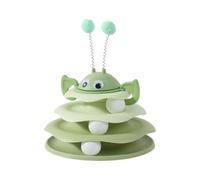 Juguetes Para Gatos De Interior: Pista De Torre Interactiva De 3 Niveles, Bola Giratoria De Con Triple Plataforma Giratoria, Juego De Persecución De Estimulación Mental, Estación De Juego Par