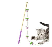 Juguetes para Gatos | Interactivo con diseño de Frutas y Mango Antideslizante | Juguete de caña para Gatos, para Juegos de en Interiores, con pájaros, Pescados, ratón para Luchar contra el