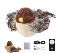 Juguetes para gatos Pájaro aleteo: viene con hierba gatera, simulación de felpa realista, juguete para gato con pájaro, chirrido realista de Sandpiper | Lindo juguete para gatos, pájaros aleteadores p