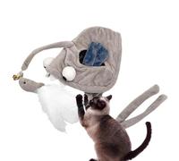 Juguetes para gatos Pluma de cabeza,Juguete para gatos montado en la cabeza | Juguetes Interactivos Para Gatos Para Interiores Con Plumas - Juguete del enigma del gato del animal doméstico, vara