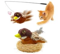 Juguetes para gatos que aletean el pájaro (sin volar), tweet realista de pájaro, recargable, activado por tacto, juguete interactivo para ejercicio para gatos para todas las razas