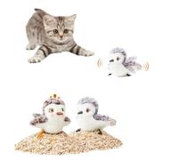 Juguetes para gatos que aletean el pájaro (sin volar), tweet realista de Sandpiper Chirp, juguete recargable activado por tacto, juguetes interactivos para ejercicio para gatos para todas las razas