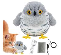 Juguetes para gatos recargables, pájaros de peluche que cantan | Juguetes interactivos de hierba gatera para gatitos de interior para enriquecimiento de mascotas, ejercicio, aburrimiento