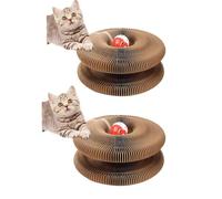 Juguetes para gatos, tabla de rascar de acordeón mágico, juguete de acordeón plegable para gatos con bolas de campana y pista de aventura, almohadilla interactiva para rascar, ejercicio físico mental