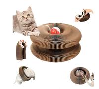 Juguetes para gatos, tabla de rascar de acordeón mágico, juguete de acordeón plegable para gatos con bolas de campana y pista de aventura, almohadilla interactiva para rascar, ejercicio físico mental