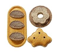 Juguetes para la dentición de los gatitos - Juego de masticar con esponja de lufa | 3 piezas juegos masticadores forma pan para gatos | Para razas pequeñas, medianas y grandes contra el aburrimiento
