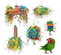 Juguetes para Loros - Juguetes Coloridos para Aves Que Les Gusta Destrozar | Accesorios Mordedores Que Estimulan La Mente Promueven Ejercicio Y Dispensan Golosinas para Cotorras Guacamayos Loros