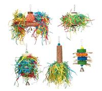Juguetes para Loros | Juguetes Coloridos para Forrajeo Y Destrucción De Aves | Accesorios Mordedores Que Estimulan La Mente Promueven Ejercicio Y Dispensan Golosinas para Cotorras Guacamayos Loros