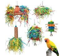 Juguetes para Loros - Juguetes Coloridos para Forrajeo Y Destrucción De Aves - Accesorios Mordedores Que Estimulan La Mente Promueven Ejercicio Y Dispensan Golosinas para Cotorras Guacamayos Loros