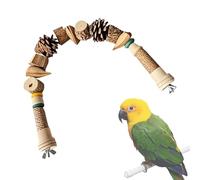 Juguetes para Loros,Juguetes De Ejercicio Y Juego para Cacatúas | Accesorios Naturales para Jaulas de Madera con Piñas y Cuerda, Decoración para Hábitats de Loros, Cacatúas, Agapornis y Guacamayos