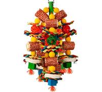 Juguetes para Loros para pájaros Grandes: Juguete para Masticar de Madera Natural de 16, 5 Pulgadas con Gancho Desmontable, Juguetes para guacamayos y pájaros para Que los Loros jueguen y trepen, c