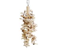 Juguetes Para Loros Pequeños-Conjunto De Masticar De Madera Natural 31x10cm, Colgantes De Jaula Colgantes, Accesorio De Actividad De Aves De Gancho De Metal Decorativo | Uso De Configuración De Enri