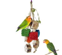 Juguetes para Masticar Aves Grandes - Colgante Colorido Loro Molar | Artículos Mordida Pájaro Mascota - Entrenamiento de Mordida, Pelota de Mimbre, Accesorios Jaula Guacamayo Forrajeo