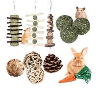 Juguetes para Masticar Hámster,11 Piezas Juguetes para Conejos,Pequeños Animales Juguetes para Masticar,Juguete de Masticar para Dientes de Molienda,para Conejos Hámster Cobayas Chinchillas Jerbos