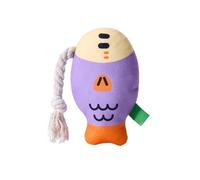 Juguetes para masticar para animales de peluche, juguetes para masticar para perros de peluche | Juguete para masticar de peluche suave con forma de pez Puffhead - Juguete dental interactivo co