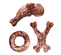 Juguetes Para Masticar Para Perros - Juego De Masticar De Nailon De 7,09 Pulgadas | Huesos Para La Dentición Urables: Sabor A Carne, 390 G, Juguetes Con Forma De Hueso De 3 Piezas Para Masticadores Ag