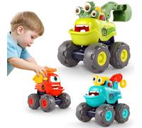 Juguetes para niños de 1 año, juguetes de camión monstruo, coches de construcción para niños pequeños de 1 a 3 grúas, excavadora de volteo, juguetes para niños pequeños, juguetes para bebés de 12 a 18