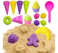 Juguetes para Niños | Juego de Moldes De 17 Piezas,Pequeño Arenero Juguetes - Familia Al Aire Libre Vacaciones Viaje Construyendo