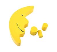 Juguetes para Niños Pequeños, Bloques para Niños Pequeños 1-3 Rompecabezas para 2-4 Bloques de Equilibrio en Forma de Luna de Madera (Yellow)