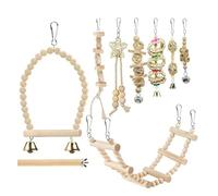 Juguetes para Pájaros - con y Escalera de Madera,Juguetes para Periquitos y Accesorios para Jaulas de Pájaros - Para enriquecimiento anti-aburrimiento, trepa, jaulas de interior, periquitos, ninfas, i