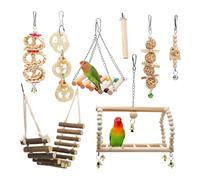 Juguetes Para Pájaros: Juego De Escalada Para Periquitos De 7,09x2,56x9,84 Pulgadas, Columpios, Enriquecimiento Para Masticar Y Escalar, Juguetes Interactivos | Para Periquitos Agapornis Cacatúas Guac