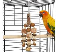 Juguetes para pájaros, mazorca de maíz natural, juguetes para loros colgantes en jaulas de pájaros, para guacamayos pequeños y medianos, gris africano, cacatúas, cacatúas, sol conure, loros amazónicos