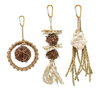 Juguetes para pájaros para loros, juguetes para loros de 3pcs, juguetes de masticación de pájaros de la cáscara de maíz natural, juguetes para pájaros de grado alimenticio con bolas de ratán, juguete