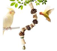 Juguetes para pájaros para loros - Piña y nueces juguetes para masticar pájaros | Accesorios de jaula de masticación de madera, suministros para mascotas para loros, conure, tortolitos, guacamayos