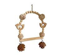 Juguetes para pájaros - para masticar de madera de 7 pulgadas | Percha de madera para pájaros - Juguete interactivo para pinzones, agapornis, cacatúas, periquitos, minás, guacamayos que promu