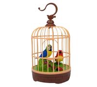 Juguetes para pájaros para niños que cantan y se mueven, pájaro parlante realista con luz en la jaula, diversión activada por voz para el escritorio de la habitación, juguetes para pájaros en la jaul