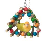 Juguetes para pájaros para periquitos - Jaula de madera para escalar perca - Columpio interactivo para colibrí, para Conure Cockatiel, Pájaro Amor Canario, Conejito Guinea, Chinchilla
