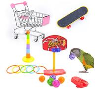 Juguetes para pájaros para periquitos, juego de 4 tipos, pájaros masticando y jugando, tamaño adecuado, mejora la capacidad de discriminación de color, entrenamiento de aves, baloncesto para loros