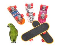 Juguetes para pájaros para periquitos, juguete de patineta de pájaros, patineta de loro, superficie mate, mini patineta, juguete de loro, rueda flexible, juguete de entrenamiento para pájaros