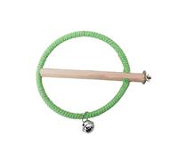 Juguetes para pájaros, soporte de madera natural con cuerda de algodón, jaula de plata, juguete para cacatúas, periquitos, periquitos, periquitos, loros, cacatúas, perca de madera natural