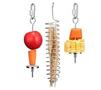 Juguetes para Periquitos,De Fruta con Mordedor Y Premios para Aves | 3 Piezas Accesorios para Jaula s Y Tenedor De Forrajeo para Frutas Verduras Y Alimentos