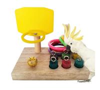 Juguetes Para Periquitos - Madera ABS 5.12x3.54x4.33 Pulgadas | Gimnasio De Desarrollo Cerebral Baloncesto | Accesorio De Enriquecimiento Interactivo Para Ninfas Ejercicio Y Estimulación Mental