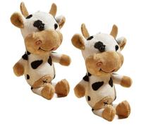 Juguetes para perros, juguetes para perros, juguete para masticar para mascotas, molar para cachorros, forma de vaca, resistente a las picaduras, de peluche para adiestrar, suministros para 2 piezas