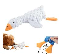 Juguetes para perros para masticadores agresivos, juguetes de dentición para cachorros, juguete de pato para perro, función de ocultación, estimula el interés de las mascotas en jugar (blanco)