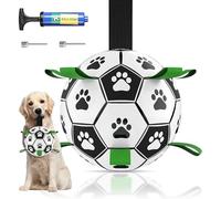 Juguetes para perros, pelota de fútbol grande de la Copa del Mundo con correas, juguetes iterativos para perros para tirar de la guerra, juego de patio, juguete de agua para perros, regalos de