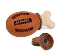 Juguetes para perros PetSafe Busy Buddy Chompin' Chicken - Juguete masticable con aro de golosinas - Goma sin BPA - Aroma a pollo - Rompecabezas