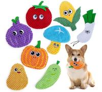 Juguetes para perros sin relleno, juguetes chirriantes para perros, paquete de 8 juguetes masticables de felpa arrugada para razas pequeñas y medianas, juguetes planos para cachorros sin relleno,