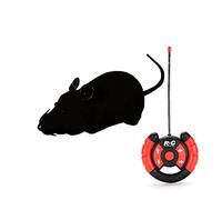 Juguetes para ratas de control remoto, control inalámbrico, ratón, ratón, movimiento realista, para gatos, gatitos, perros, mascotas, regalo de novedad, color negro
